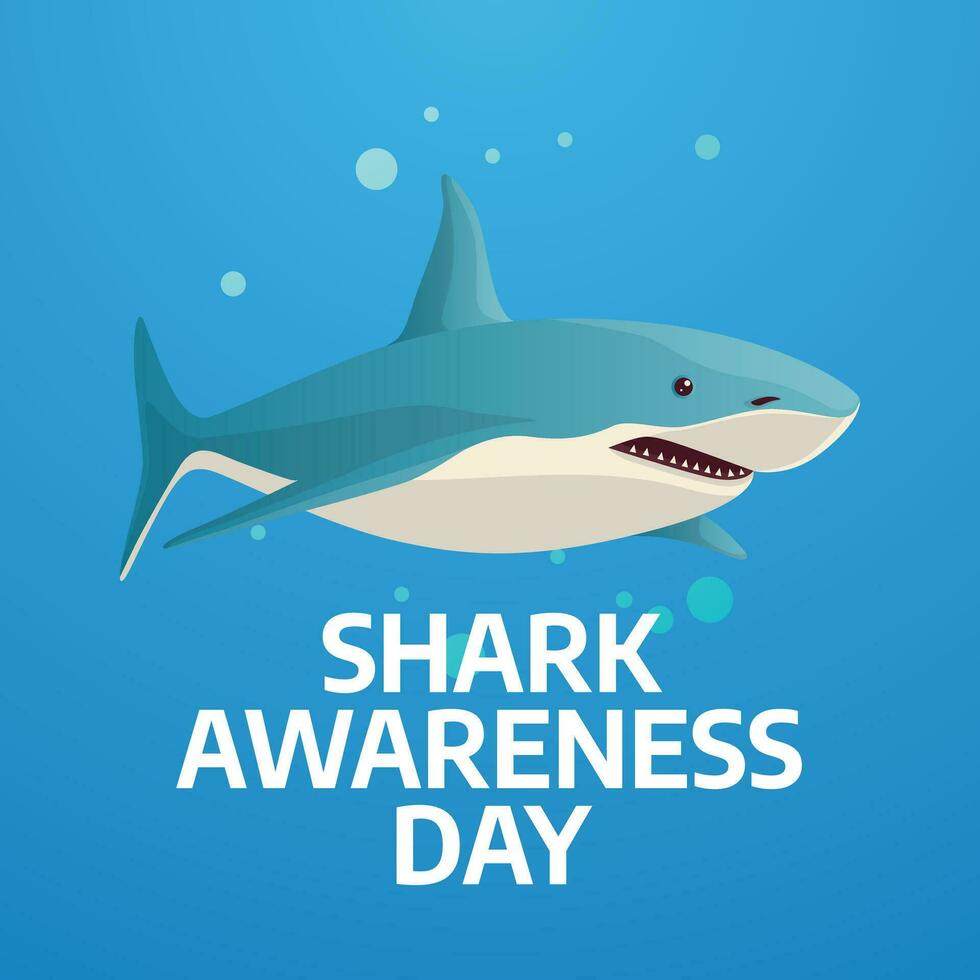 shark awareness day design template for celebration. shark awareness day vector template. shark vector design. flat shark design. fish silhouette.