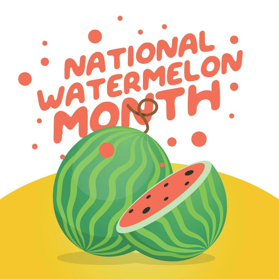 national watermelon month design template for celebration. watermelon vector design. watermelon vector illustration. flat vector design.