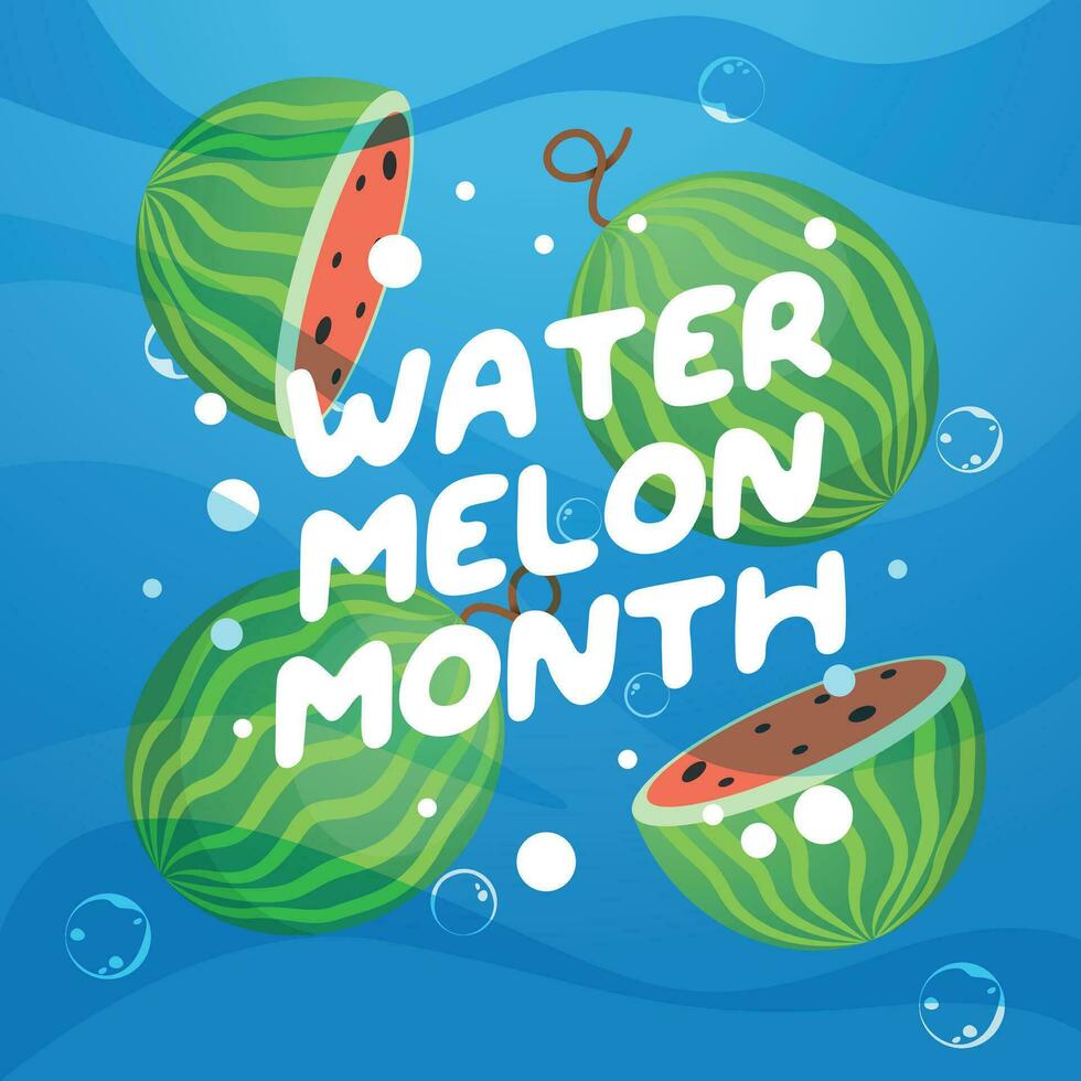 national watermelon month design template for celebration. watermelon vector design. watermelon vector illustration. flat vector design.