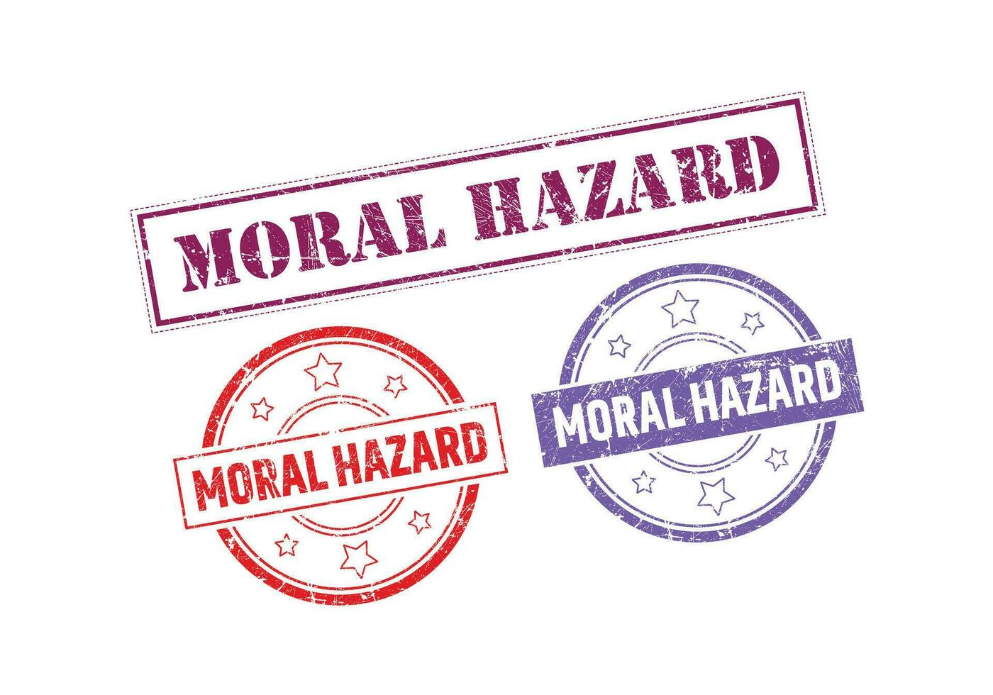Moral Hazard Rubber sign or Stamp, Grunge rubber Stamp, Sale badge Vintage old texture vector