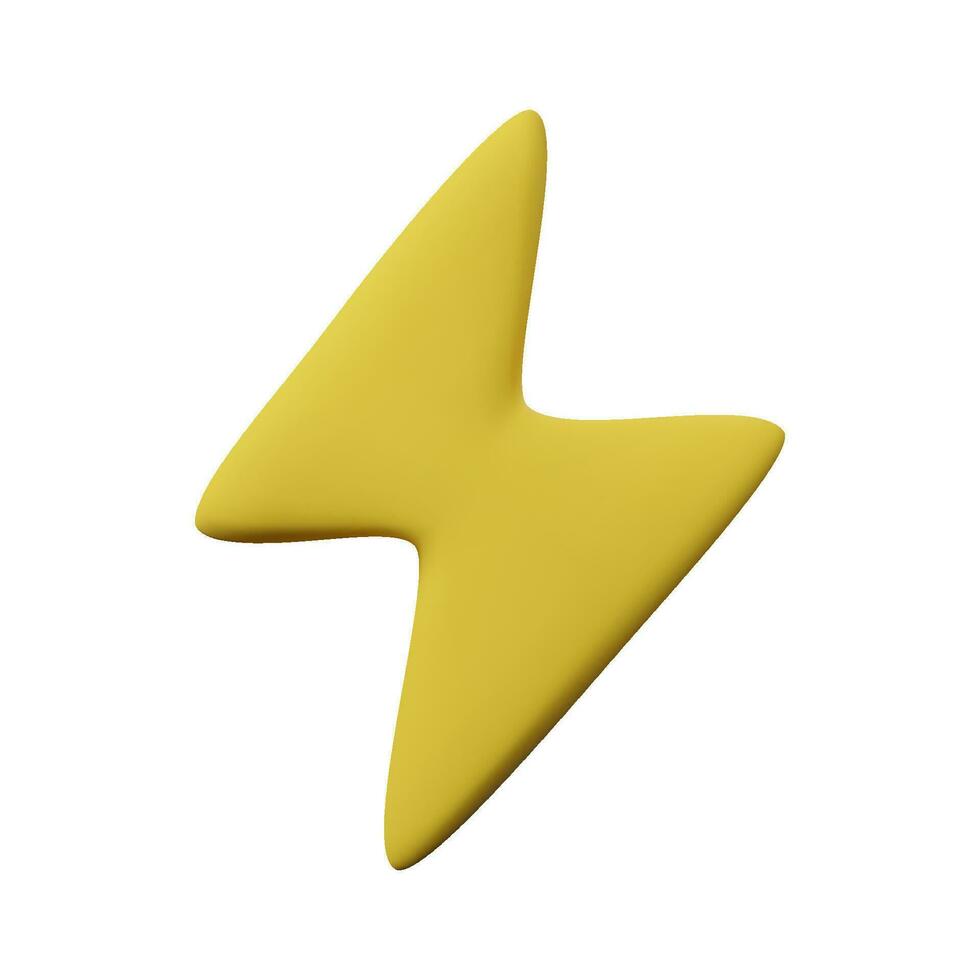 Thunder lightning 3d render icon for web and apps. Vector illustration