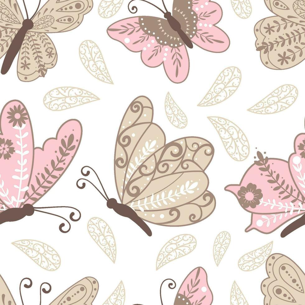 Beautiful Butterfly Seamless Pattern vector