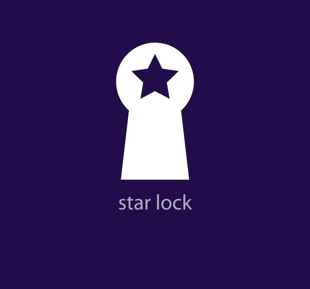 Creative star and door lock logo. Unique company gate logo template. vector
