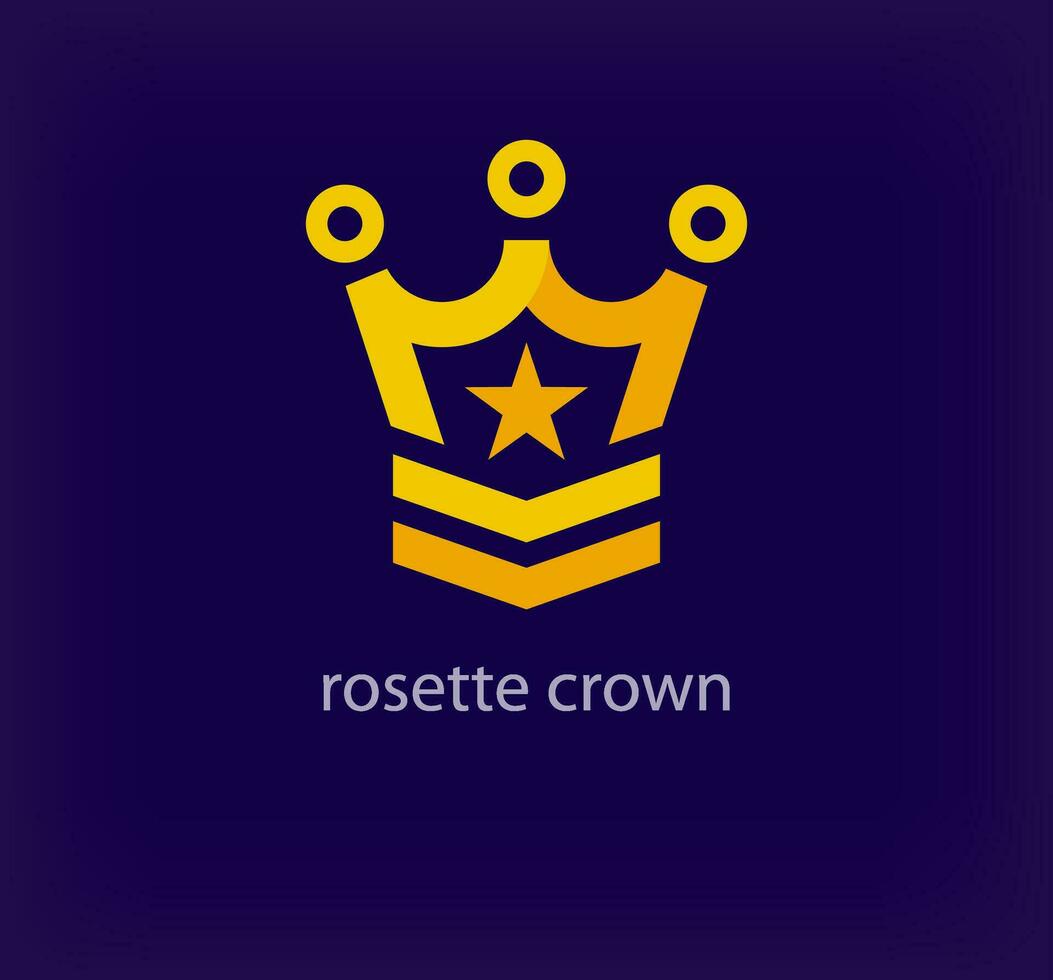 Rosette logo from the creative military crown. Unique color transitions. Unique kingdom crest logo template. vector