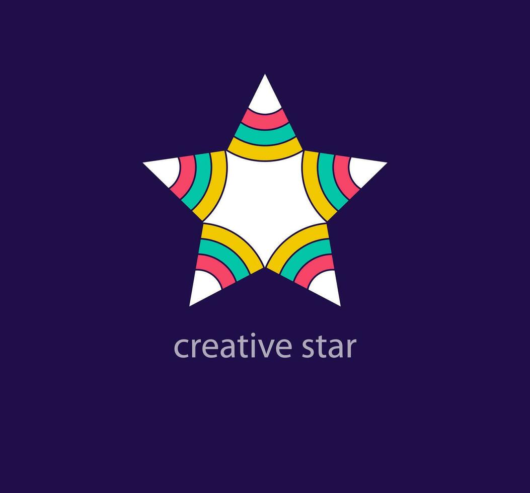 Creative star logo. Unique color transitions. Unique evaluation simple logo template. vector