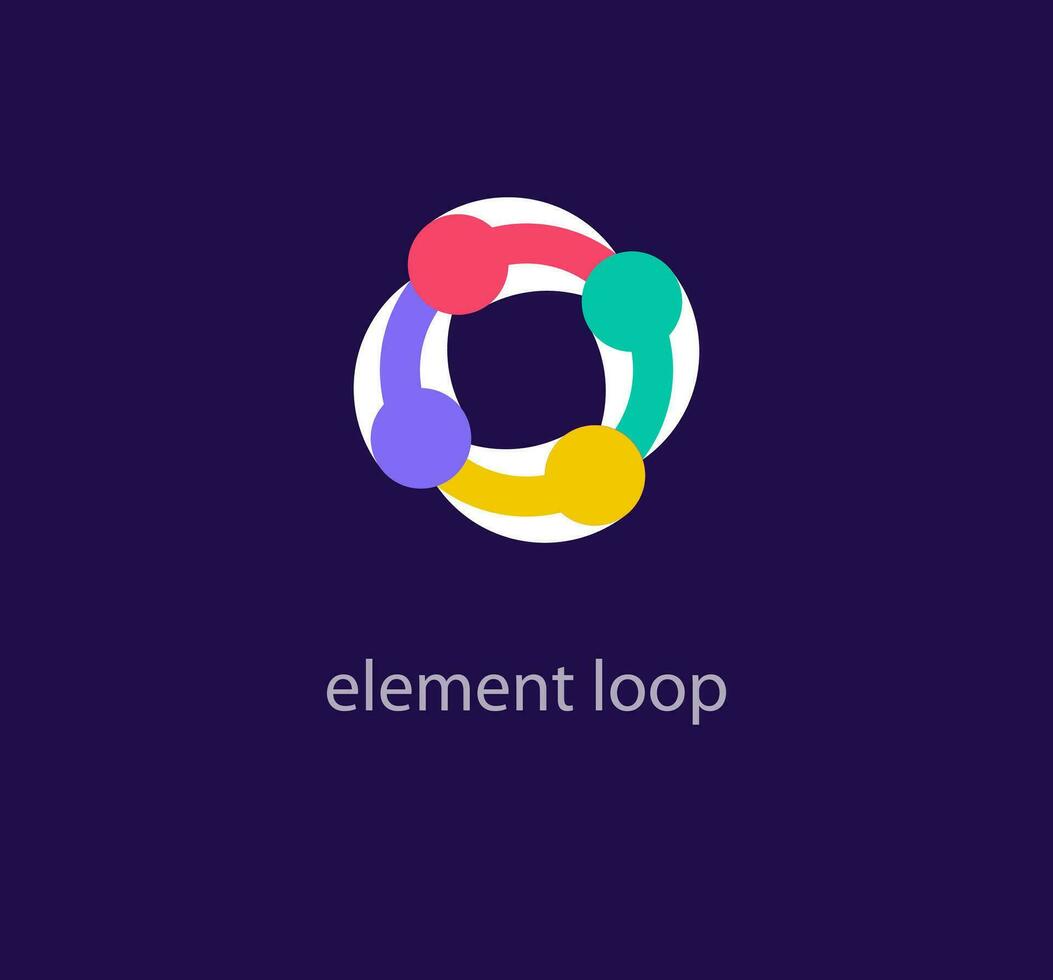 Creative circular element logo. Unique color transitions. Unique round splash logo template. vector