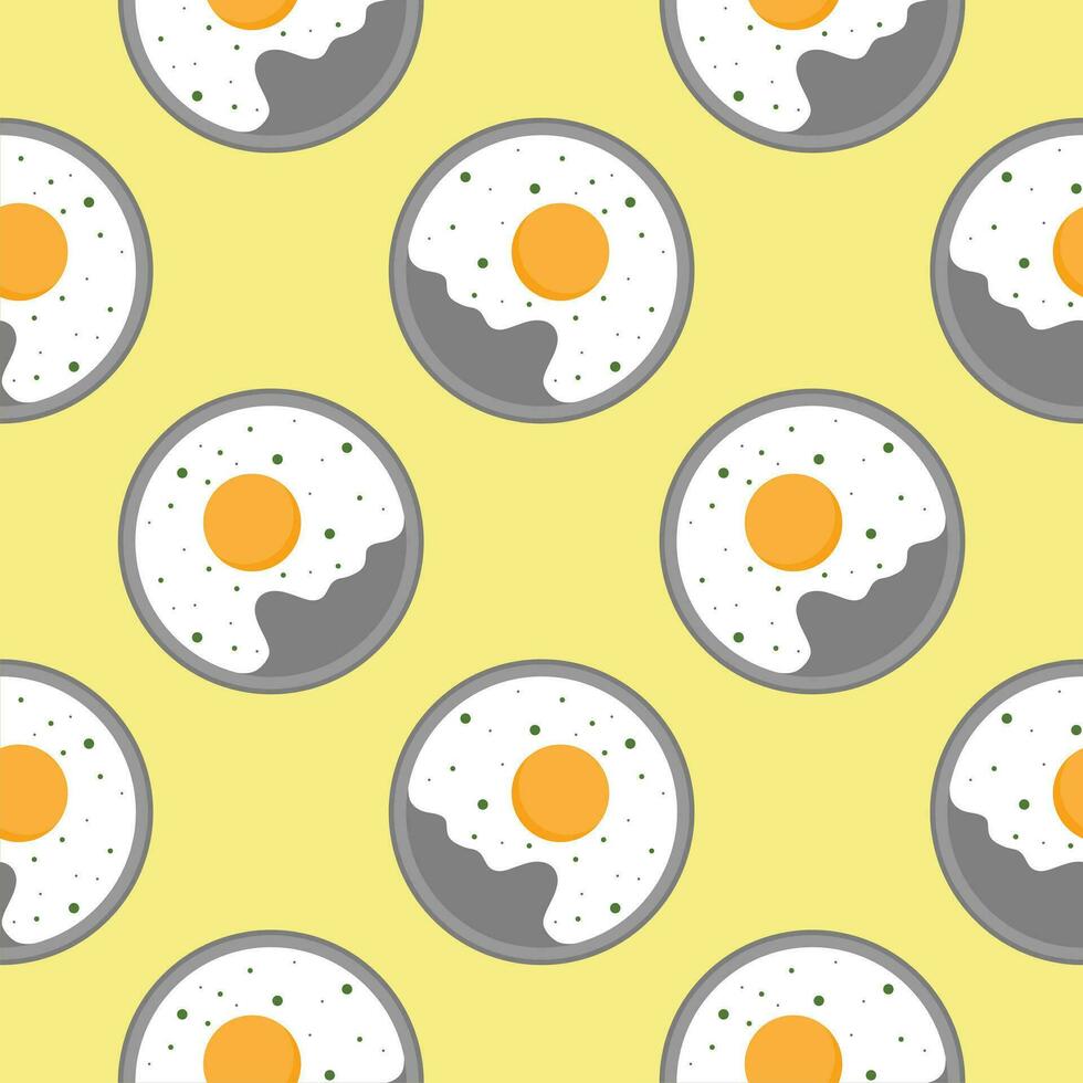 fried egg seamless pattern vector illustration