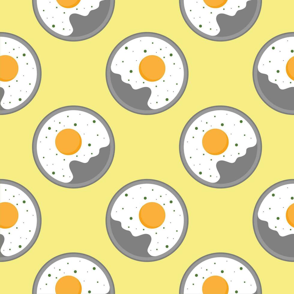 fried egg seamless pattern vector illustration