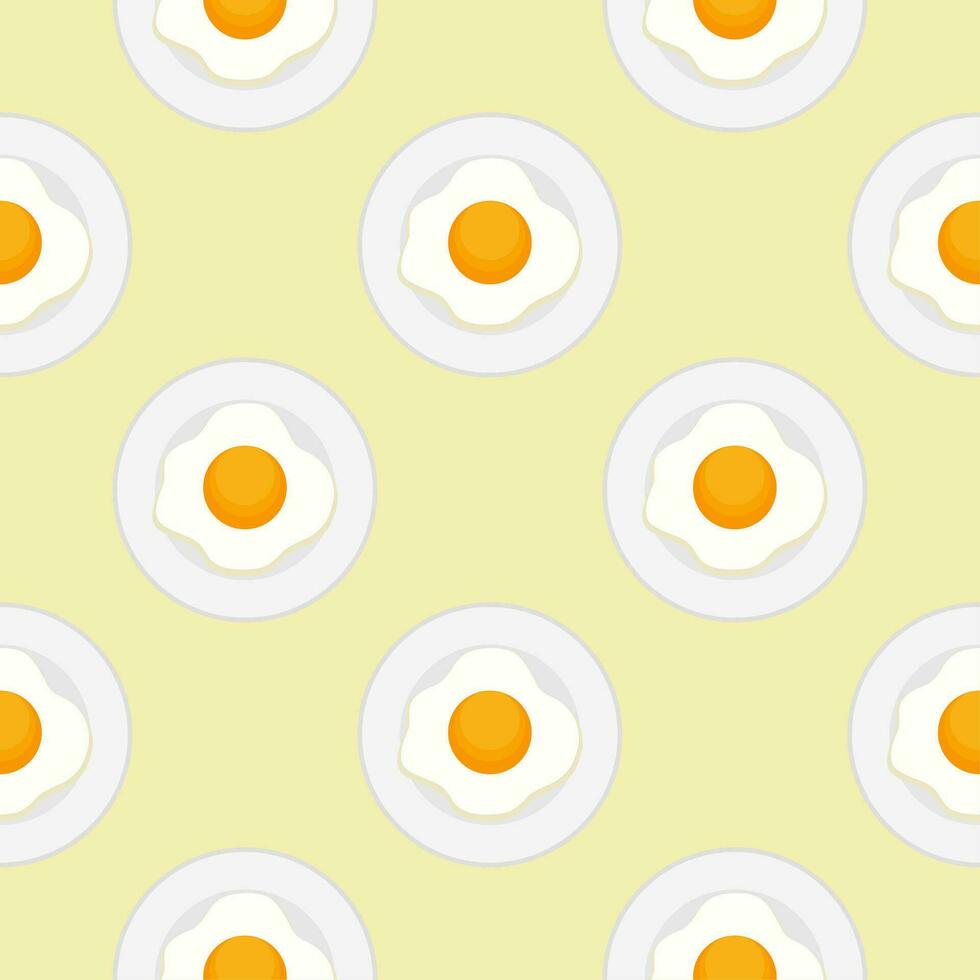fried egg seamless pattern vector illustration