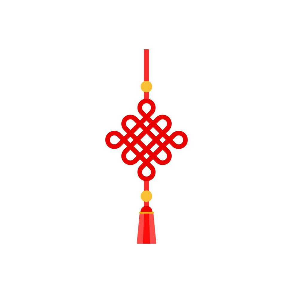 chinese red knot vector illustration. Chinese traditional symbol