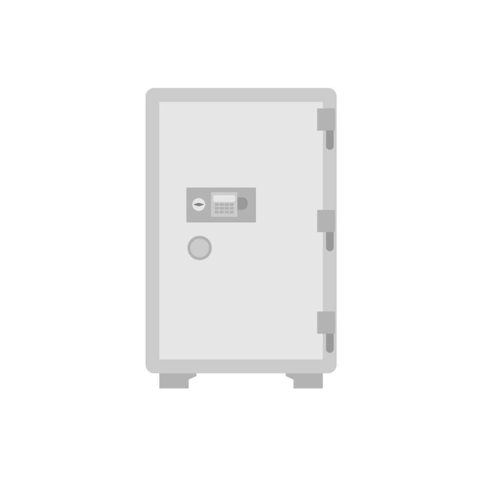 Bank metal vault vector illustration. safebox flat design. Secure boxes with code locks. Gold and money protection. Empty safe inside vector set