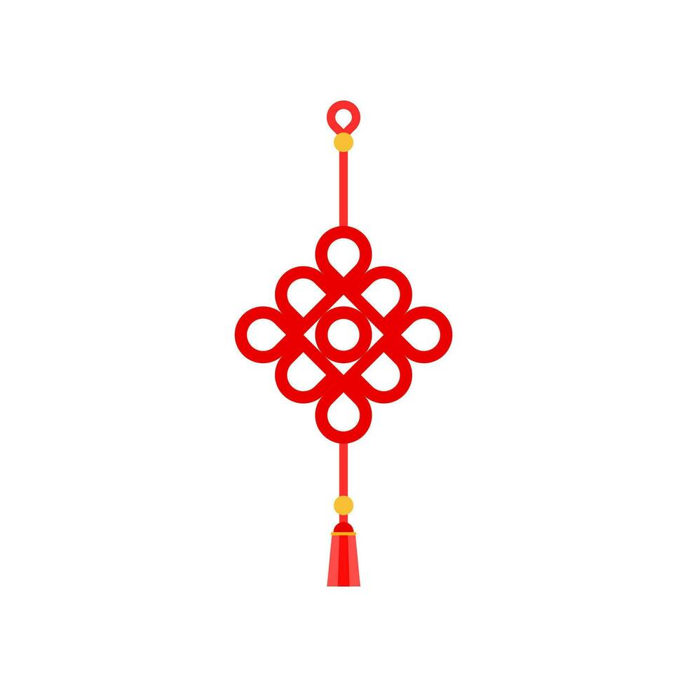 chinese red knot vector illustration. Chinese traditional symbol