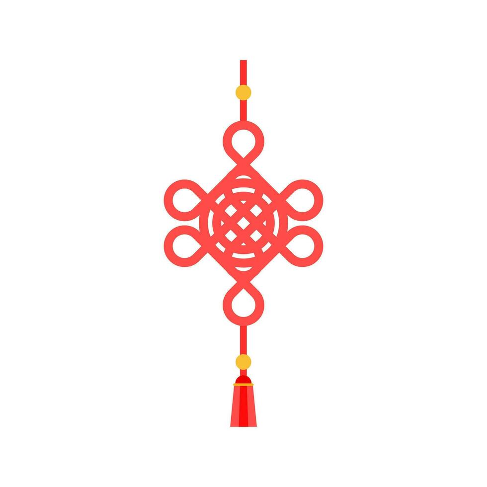 chinese red knot vector illustration. Chinese traditional symbol