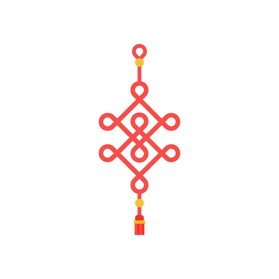 chinese red knot vector illustration. Chinese traditional symbol