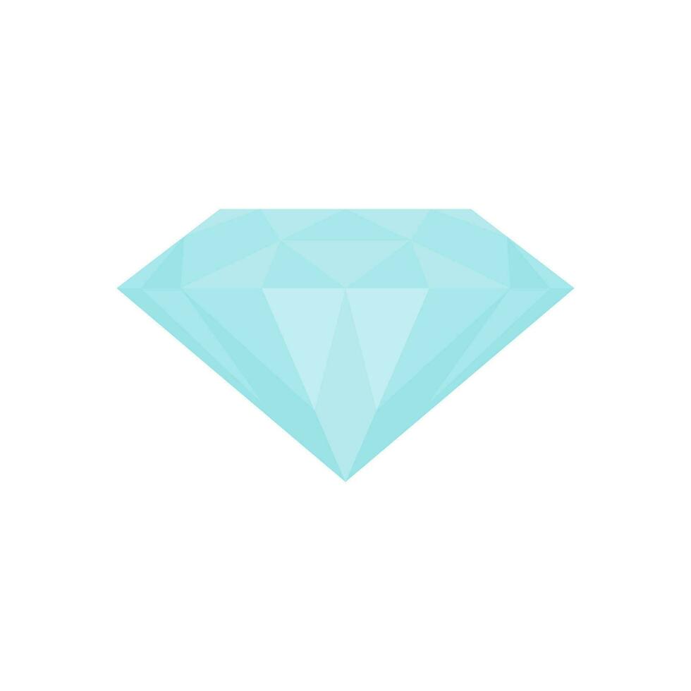 diamond flat design vector illustration. Gem jewel logo symbol sign. Vector illustration image. Isolated on white background.