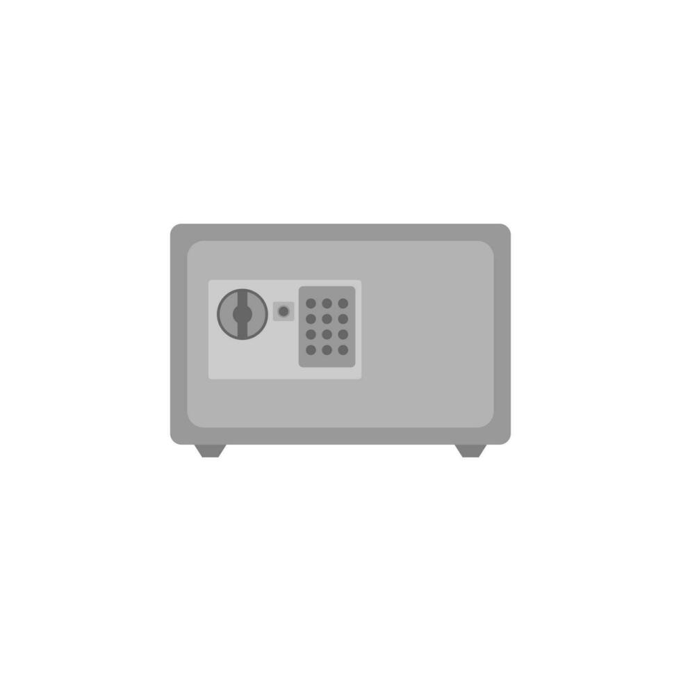 Bank metal vault vector illustration. safebox flat design. Secure boxes with code locks. Gold and money protection. Empty safe inside vector set