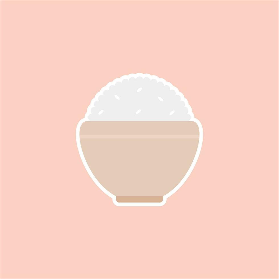 rice bowl flat design vector illustration