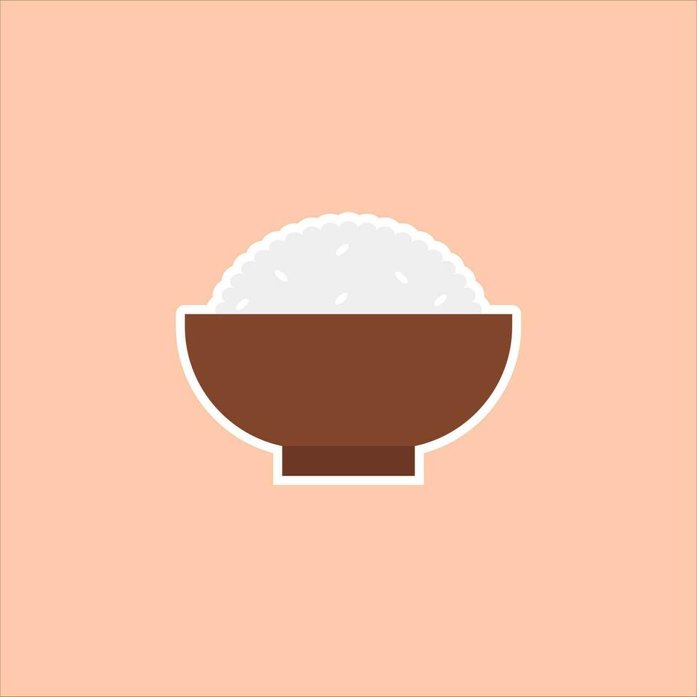 rice bowl flat design vector illustration