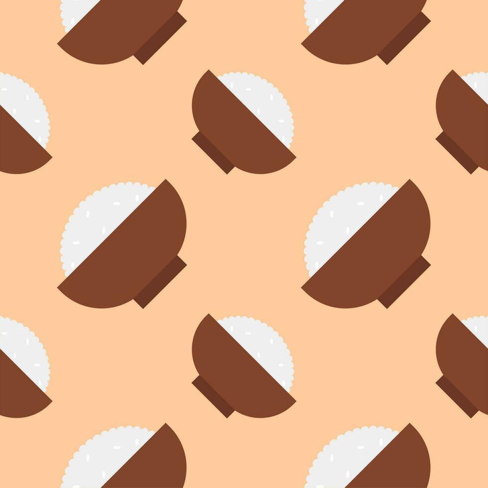 rice bowl seamless pattern. asian food vector illustration