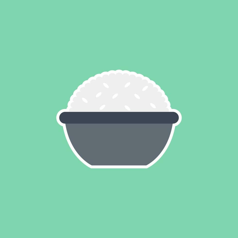 rice bowl flat design vector illustration