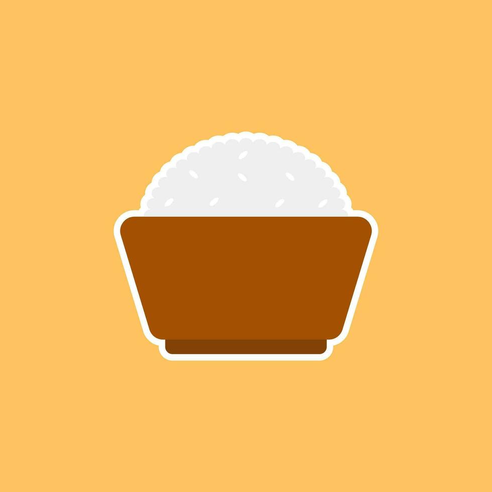 rice bowl flat design vector illustration