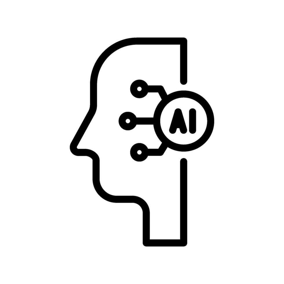 an artificial intelligence icon in line style vector