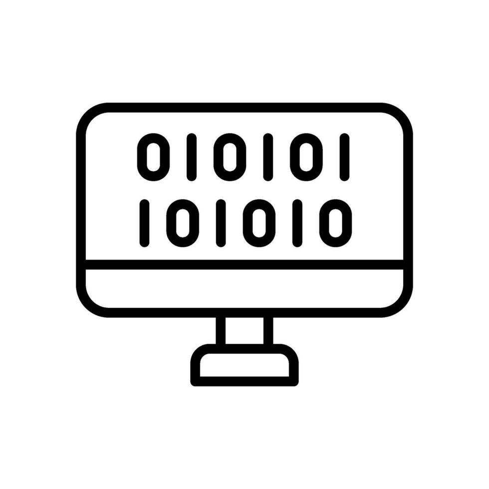 a binary icon in line style vector