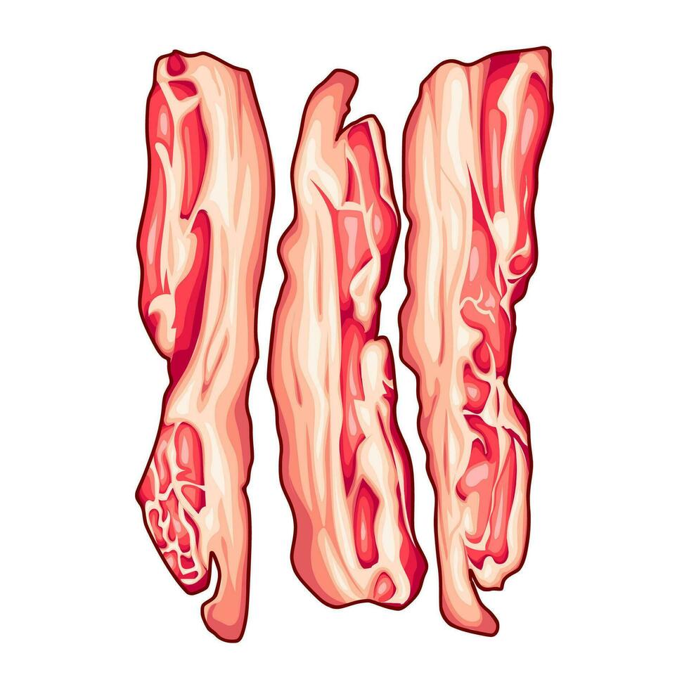 Cuts of meat in various shapes vector