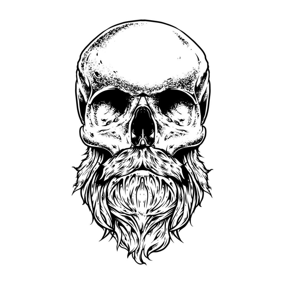 SKULL WITH BEARD vector