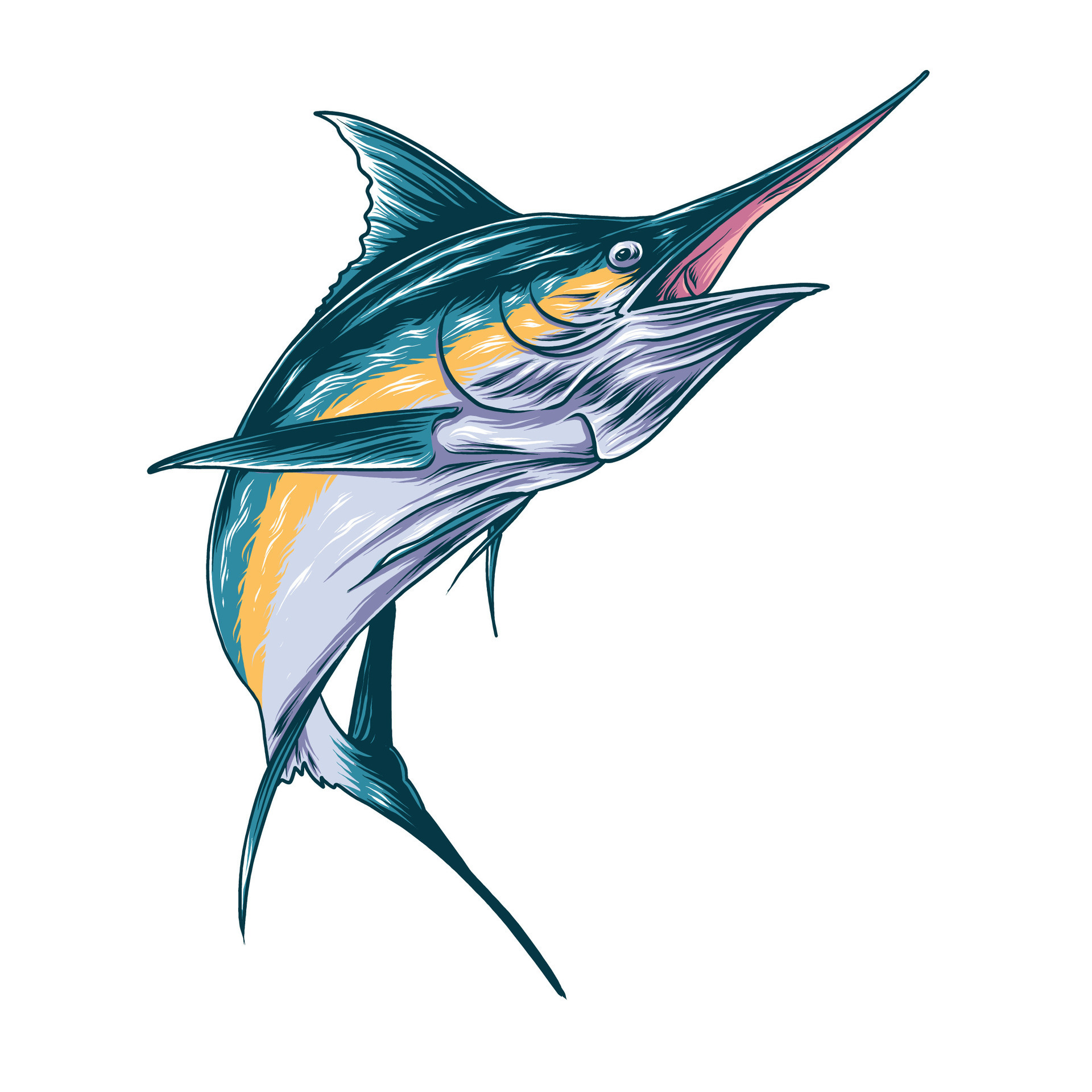 swordfish in a flying pose 25275236 Vector Art at Vecteezy