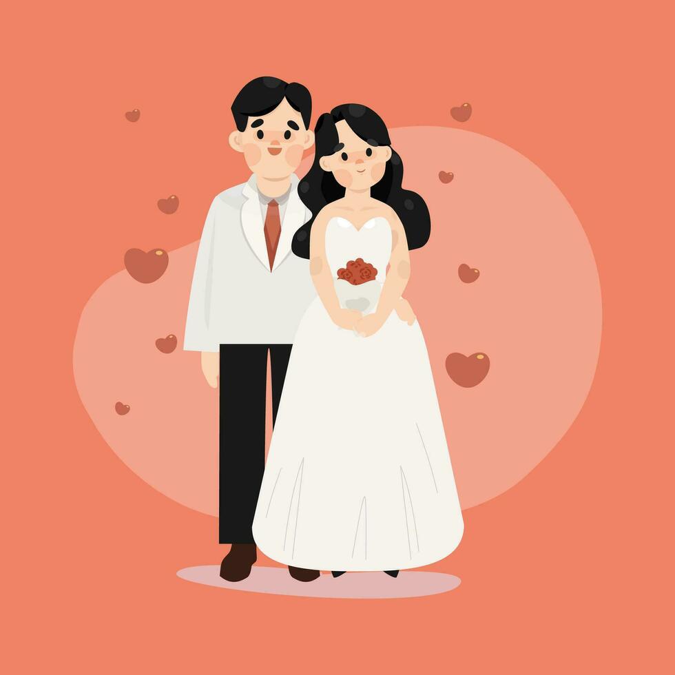 A COUPLE OF LOVERS WEDDING CARTOON vector