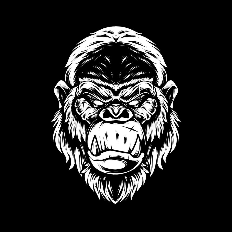 GORILLA HEAD WITH EXPRESSION vector