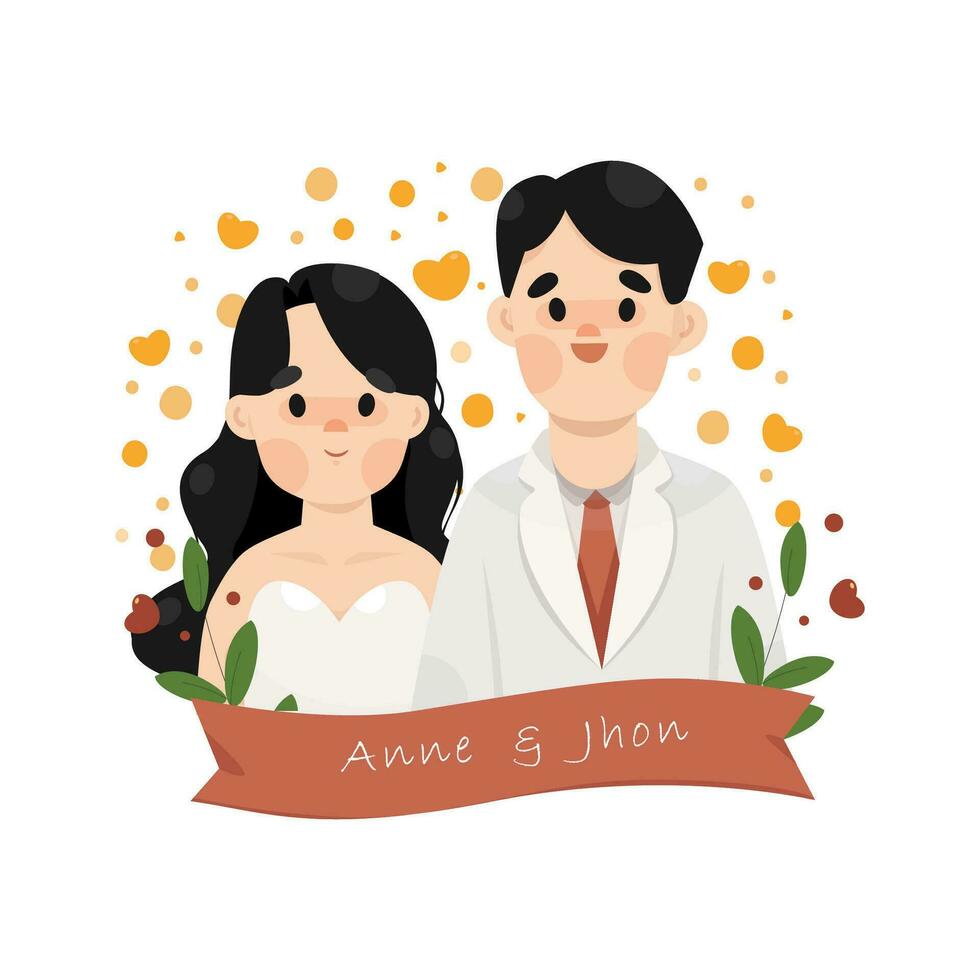 un Pareja de amantes Boda dibujos animados vector