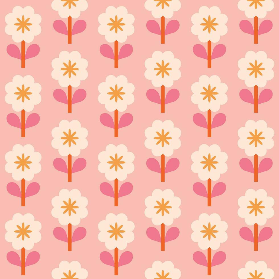 Beautiful floral pattern in retro style. Elegant seamless texture with repetitive flowers. Abstract floral field background vector