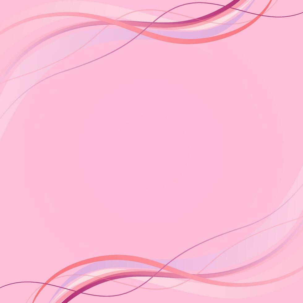 Abstract pink wavy background with copy space for text. Vector illustration.