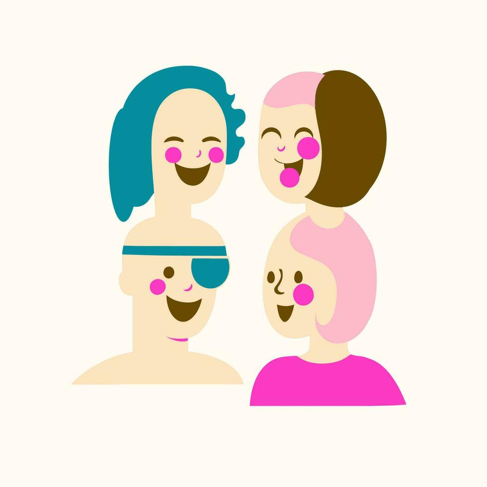 contento familia. madre, padre y hijo. vector ilustración en plano estilo