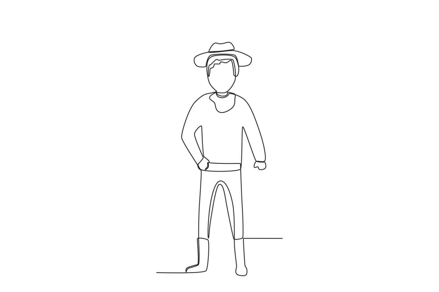 A little cowboy stood up gallantly vector