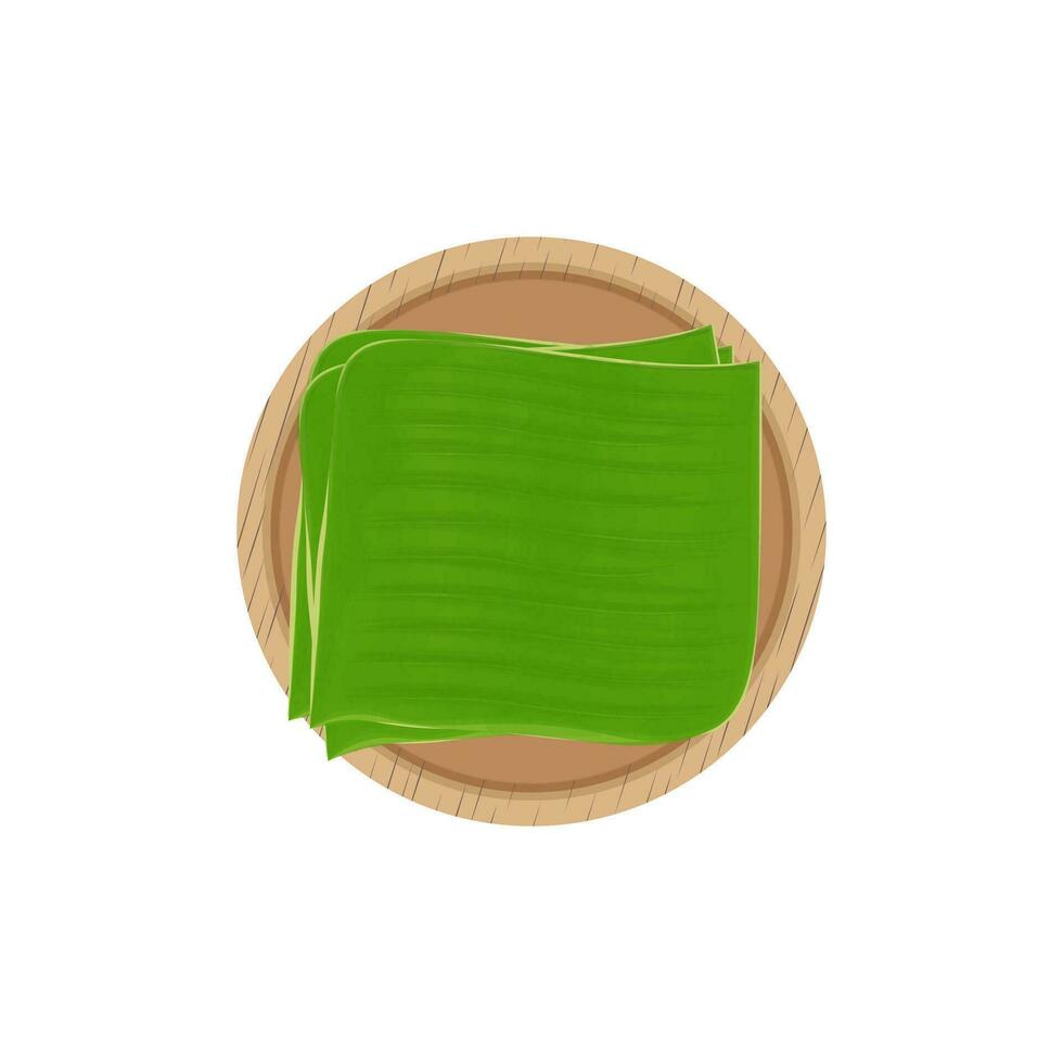 natural verde plátano hoja plato ilustración logo vector