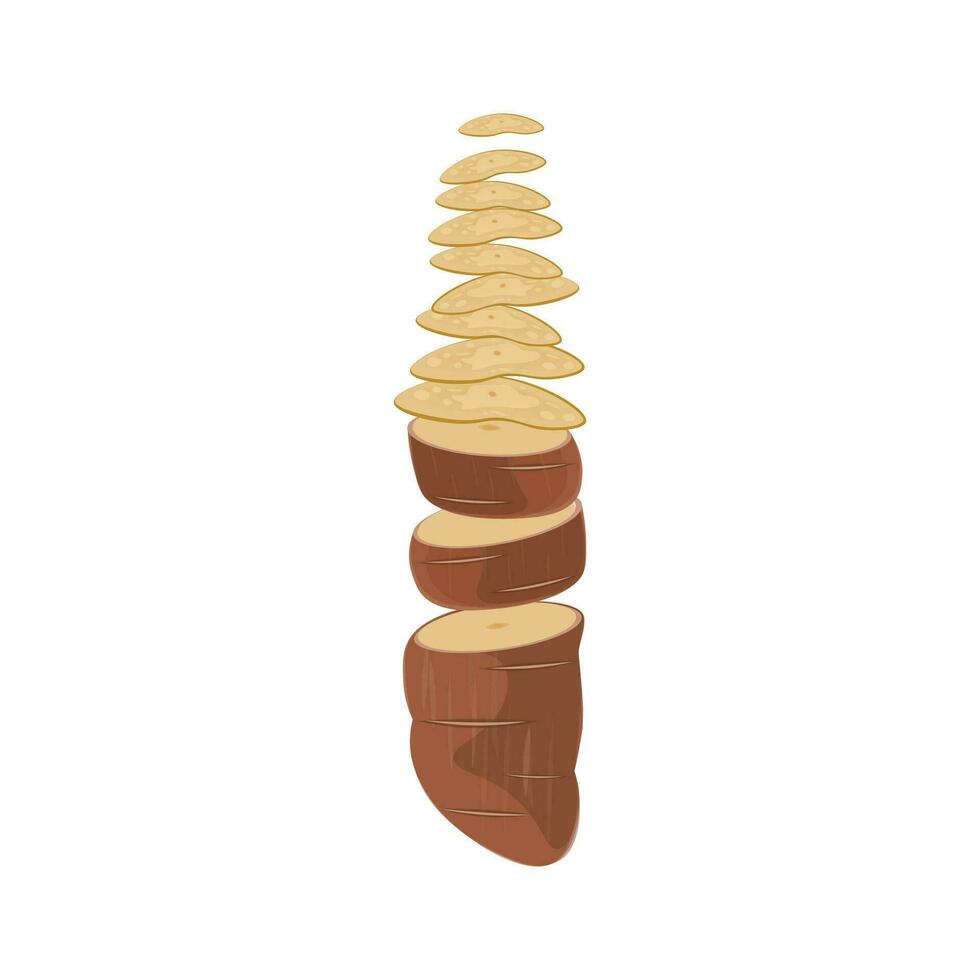 Logo Illustration of Cassava Cut into Chips vector