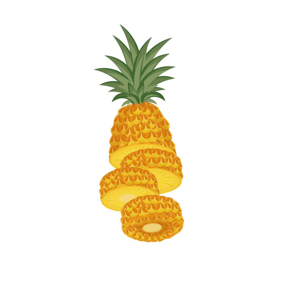 Illustration Logo of  Fresh And Ripe Cut Pineapple vector