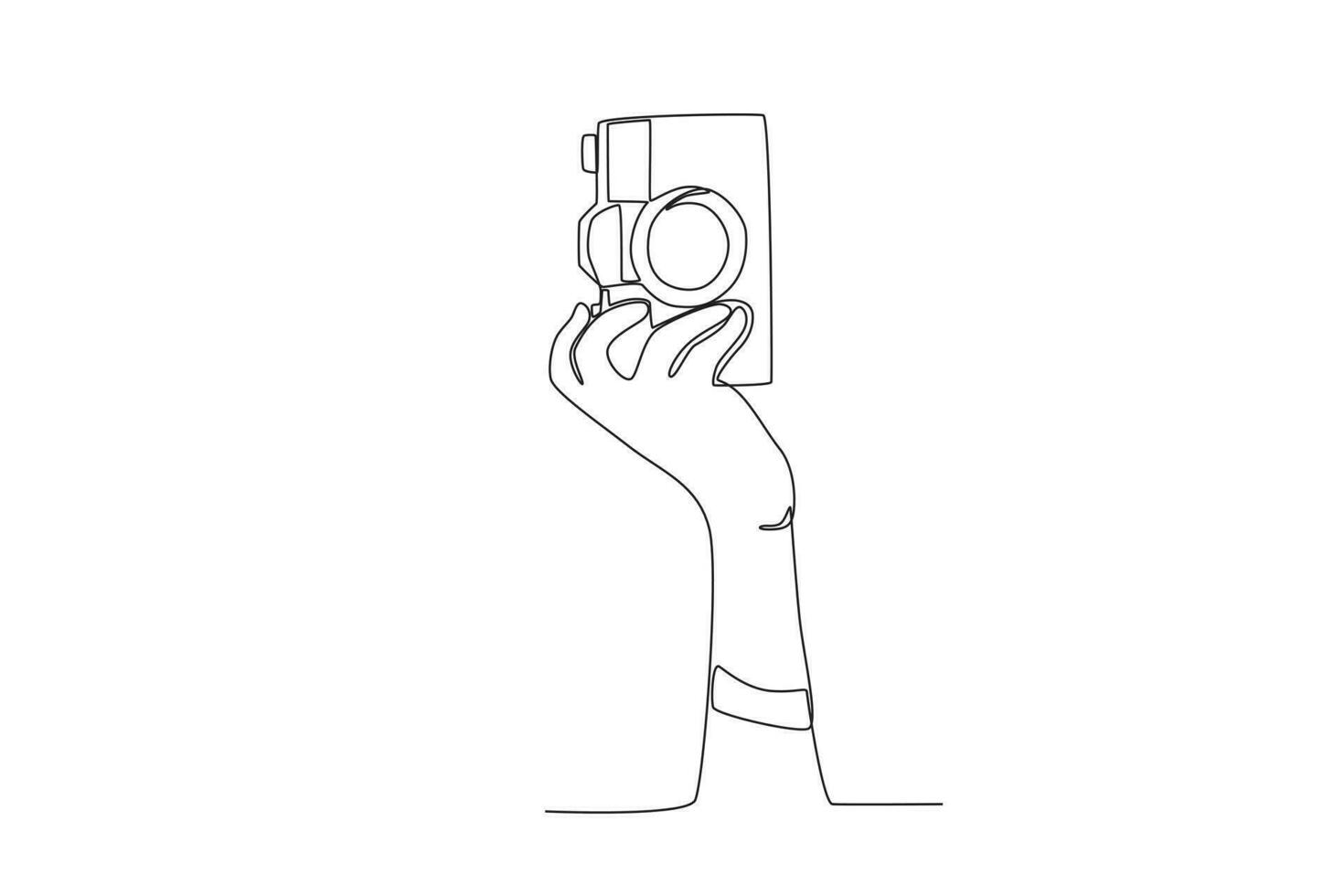 un mano tomando un retrato vector