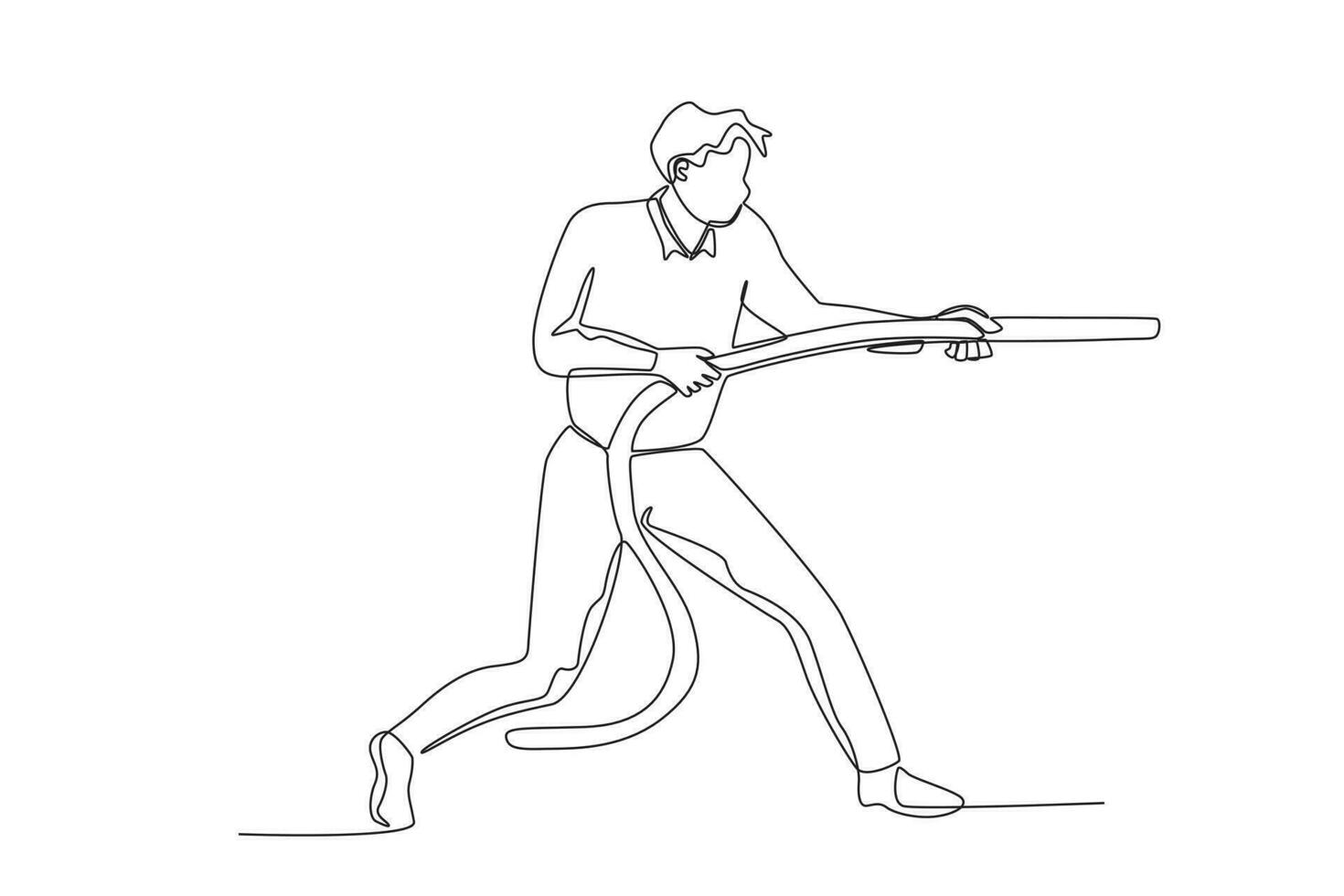 A man pulled the rope firmly vector