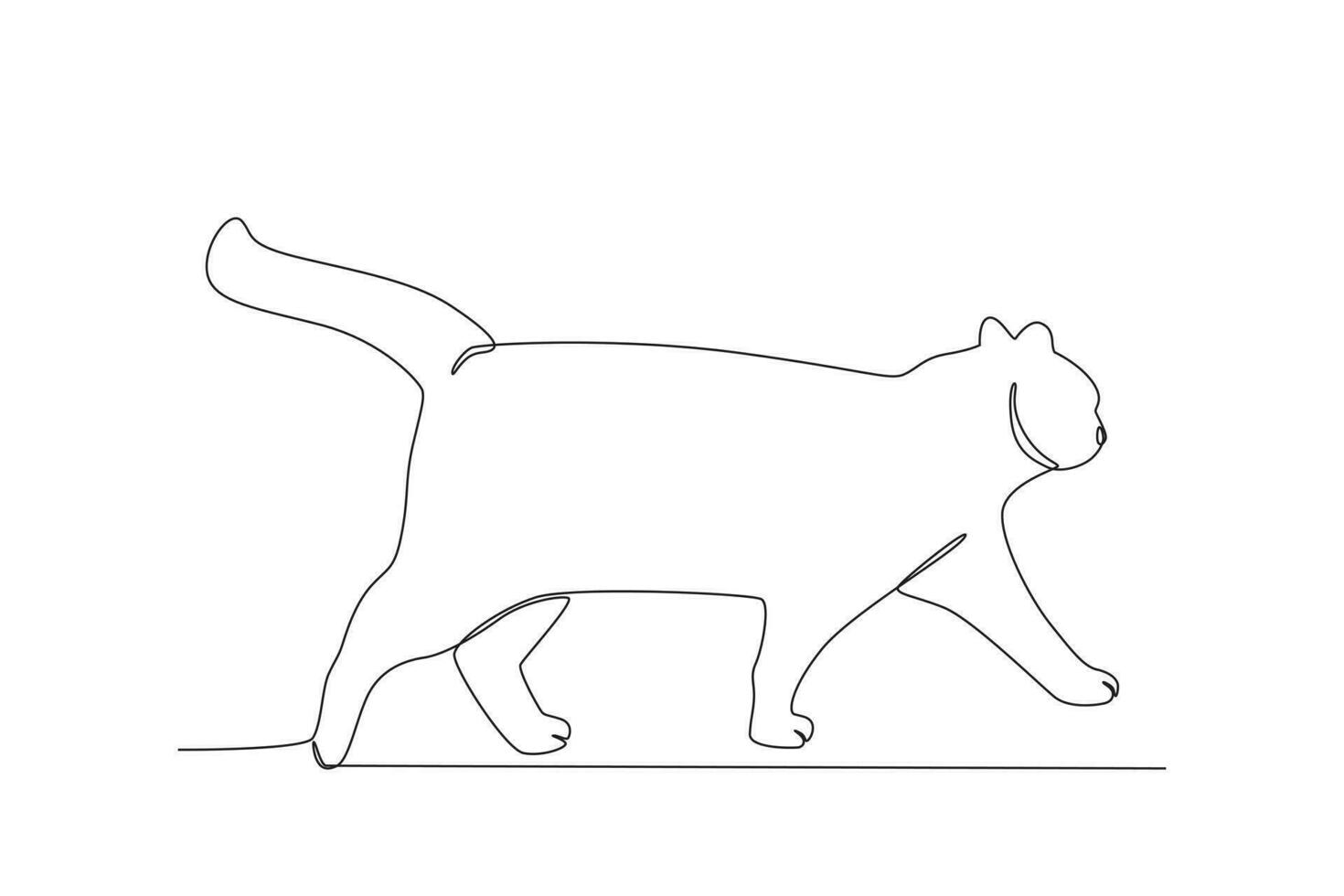 un mascota gato camina rápido vector