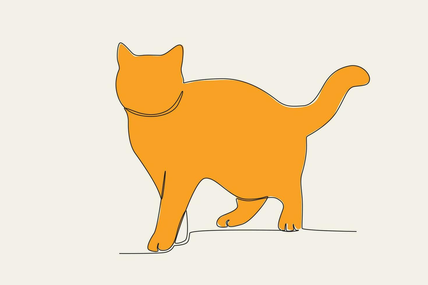 Colored illustration of a pet cat vector