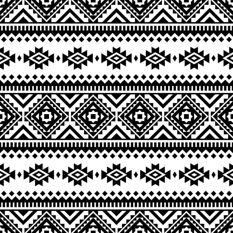 Tribal seamless vector texture. Ethnic style geometric abstract pattern. Black and white colors. Design for textile, template, fabric, weave, cover, carpet, decoration, tile.
