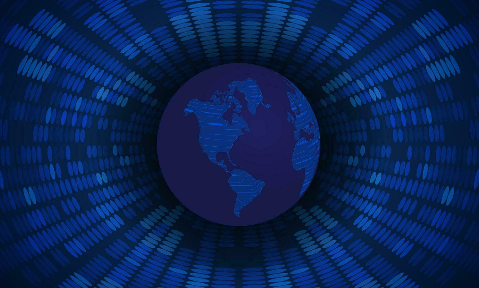 Modern Holographic Globe on Technology Background vector