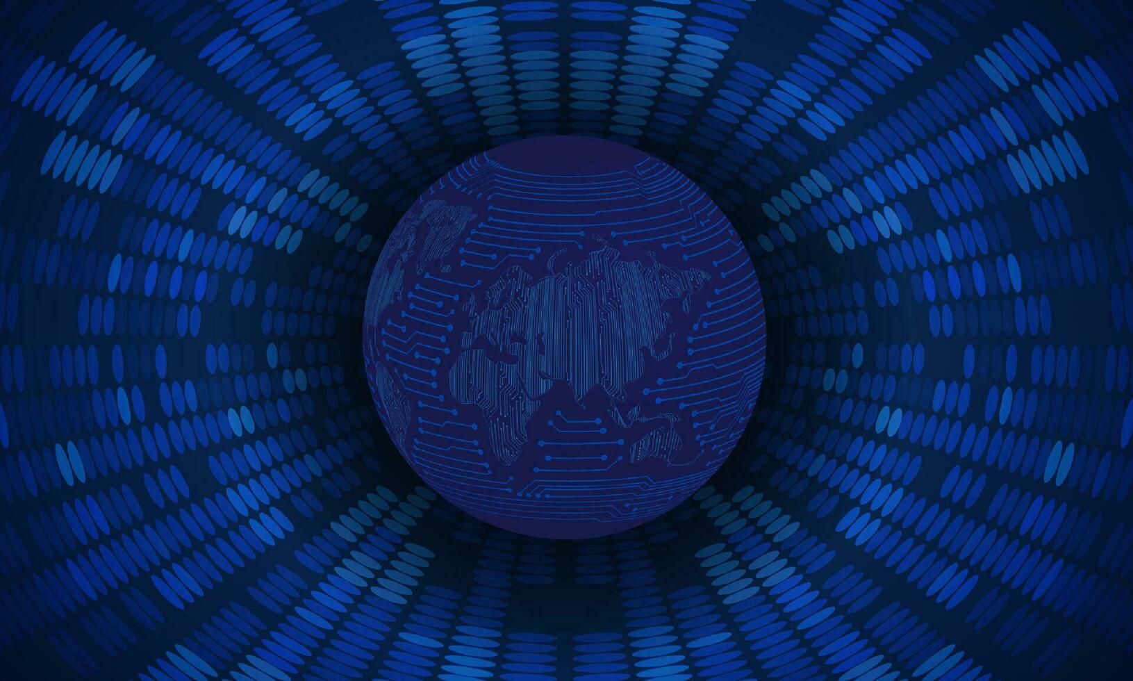 Modern Holographic Globe on Technology Background vector