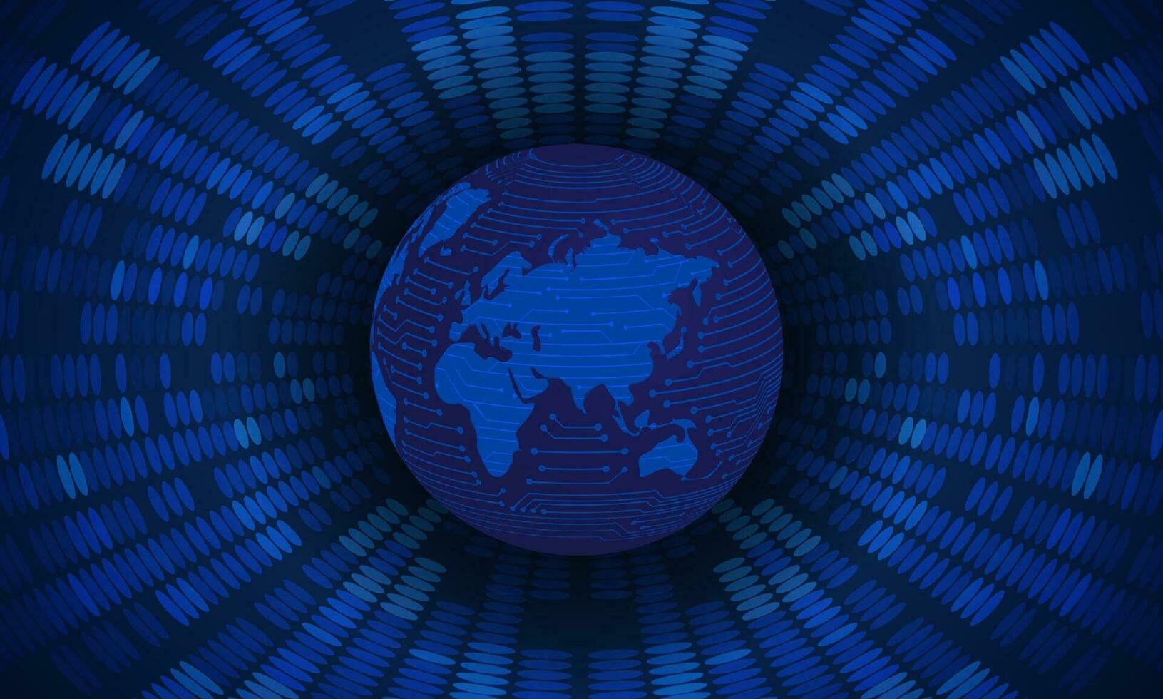 Modern Holographic Globe on Technology Background vector