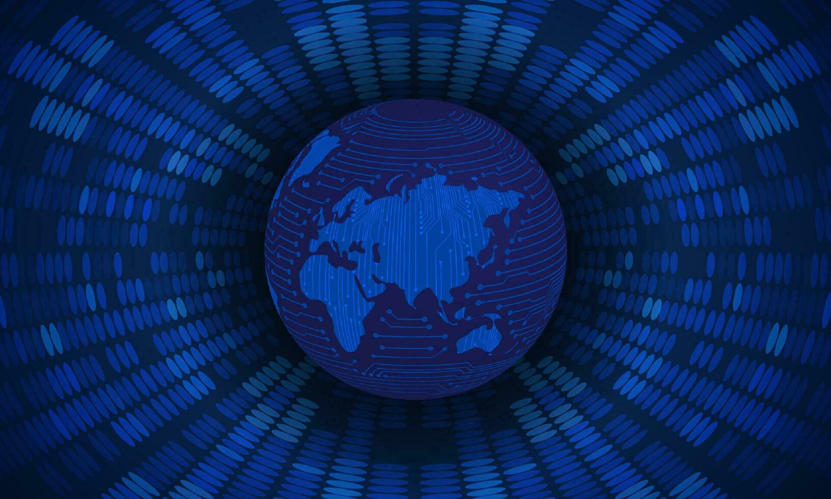Modern Holographic Globe on Technology Background vector