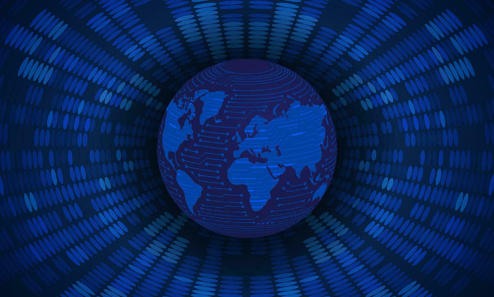 Modern Holographic Globe on Technology Background vector